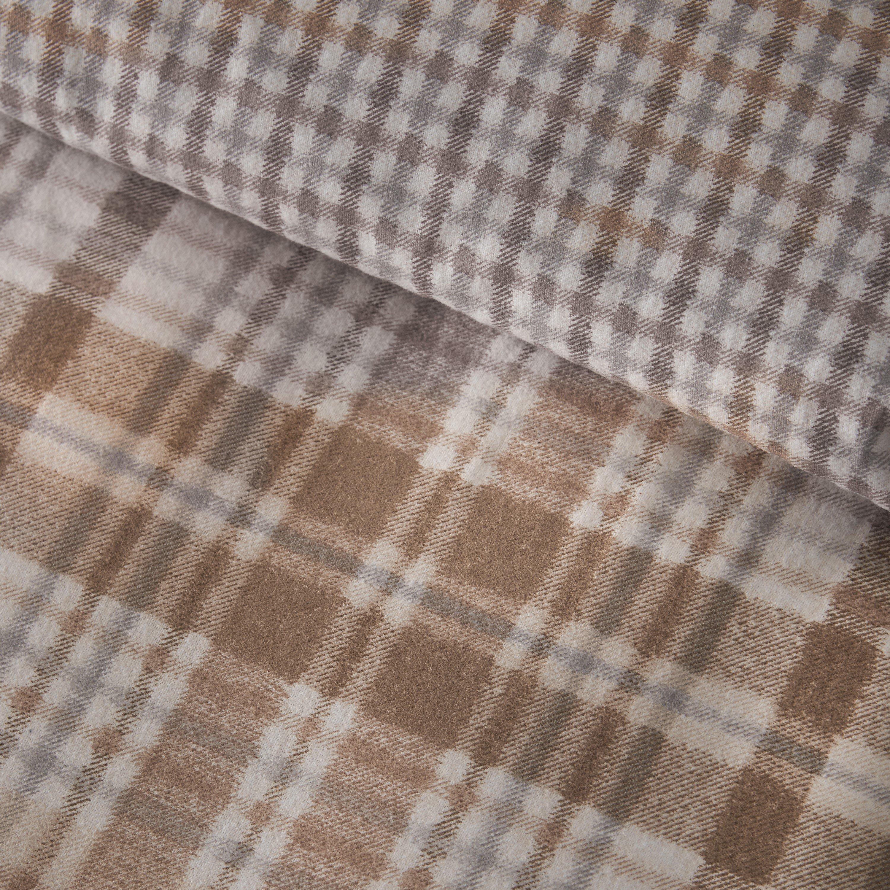 Natural - Catherine Lansfield - Brushed Hamish Check Duvet Cover Set - 4