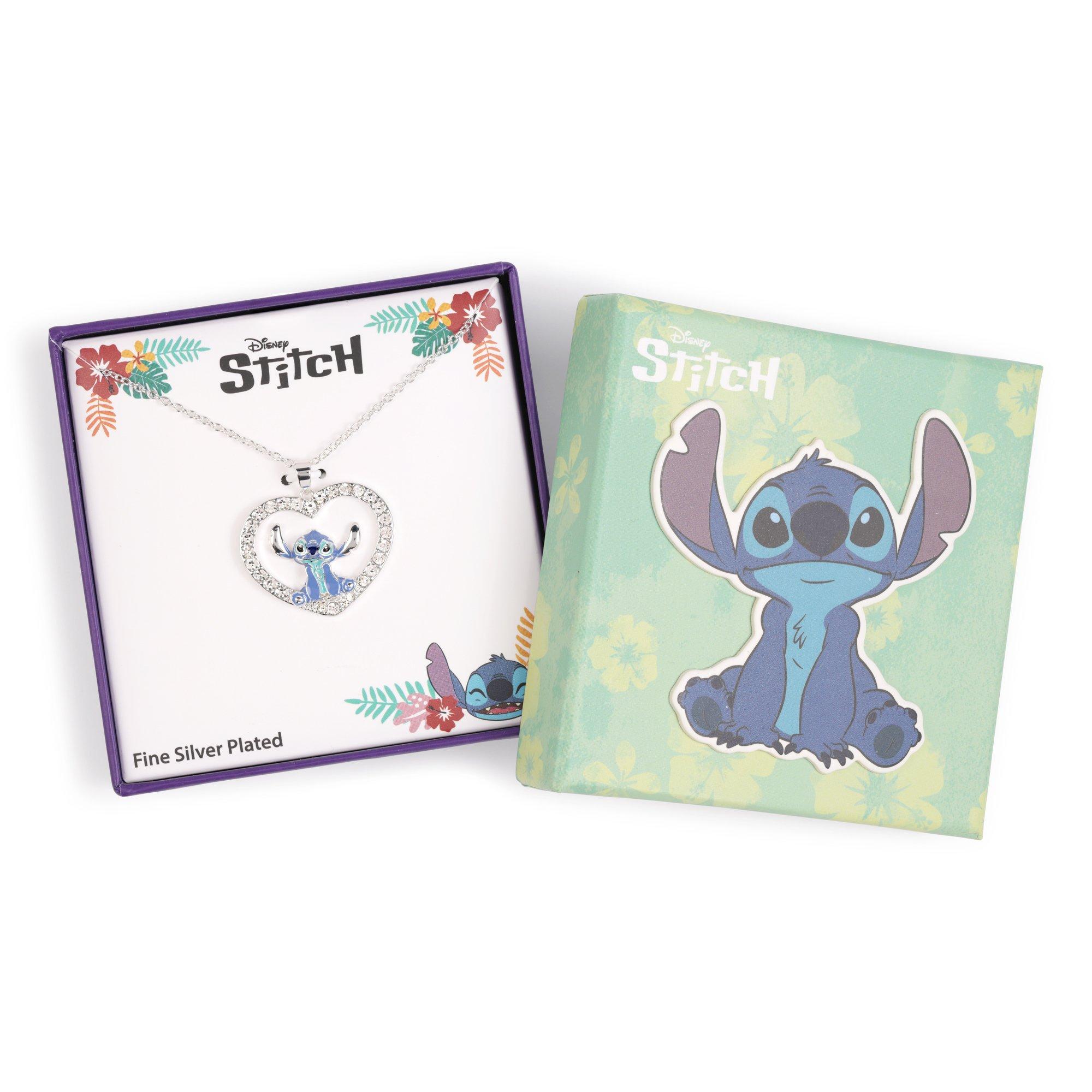 Silver - Disney Stitch - Stitch silver plated stone set heart necklace - 4