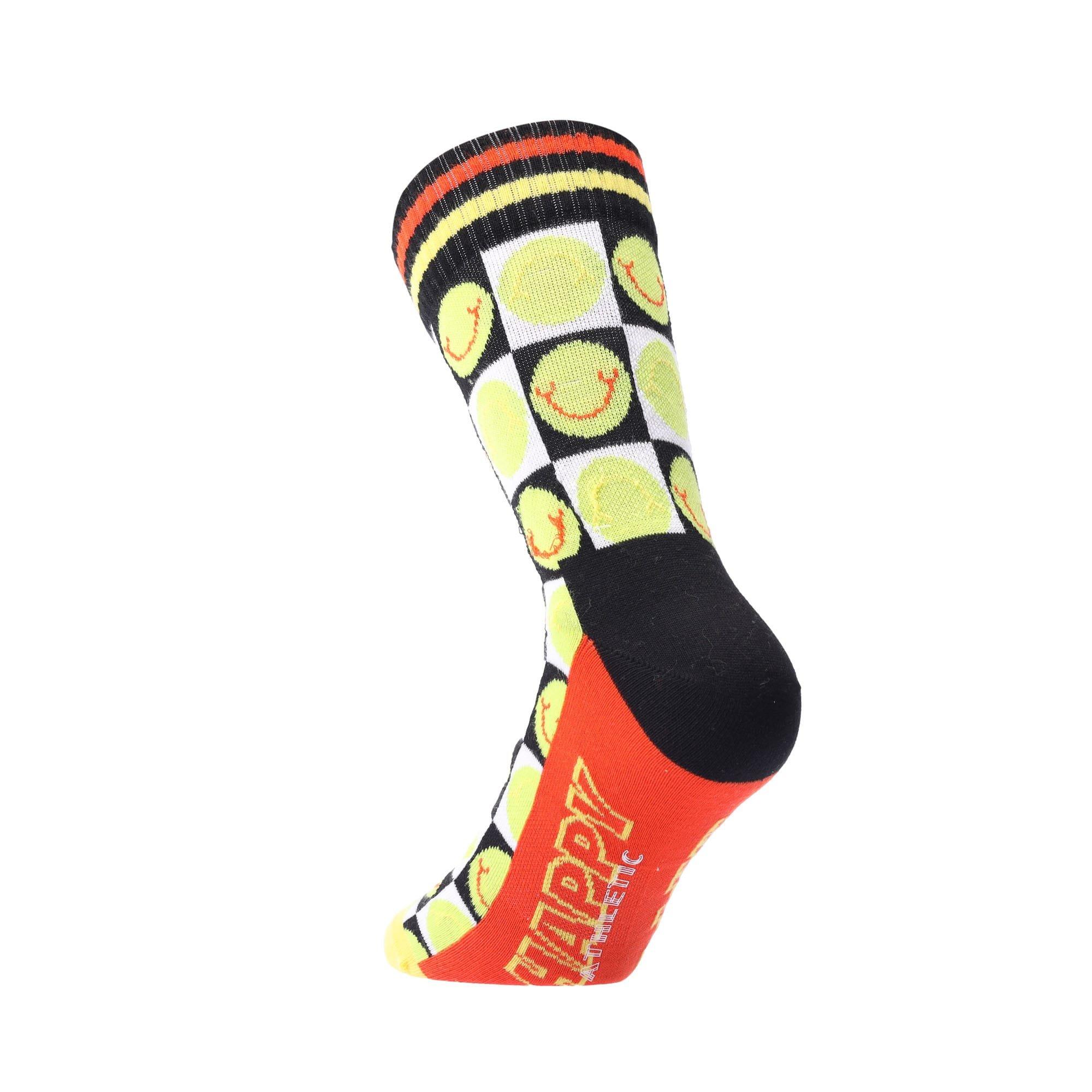 Green - Happy Socks - Athletic Happy Check three quarter Crew Socks - 2