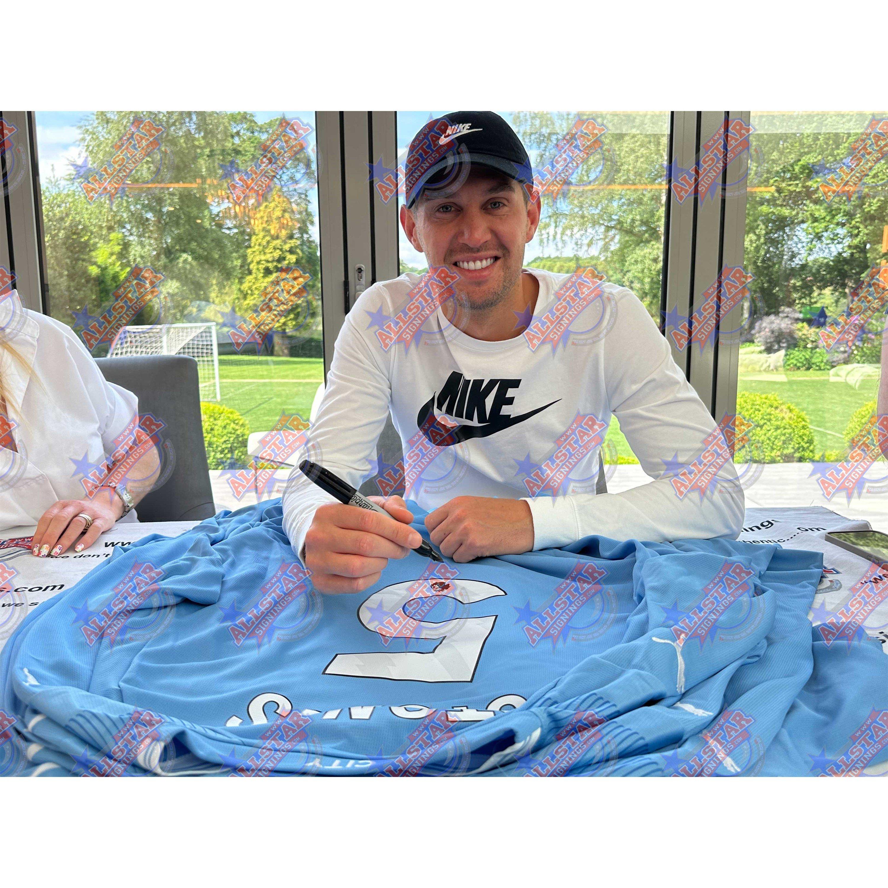 Blue - AllStarSignings Ltd - John Stones signed & framed Manchester City shirt - 2