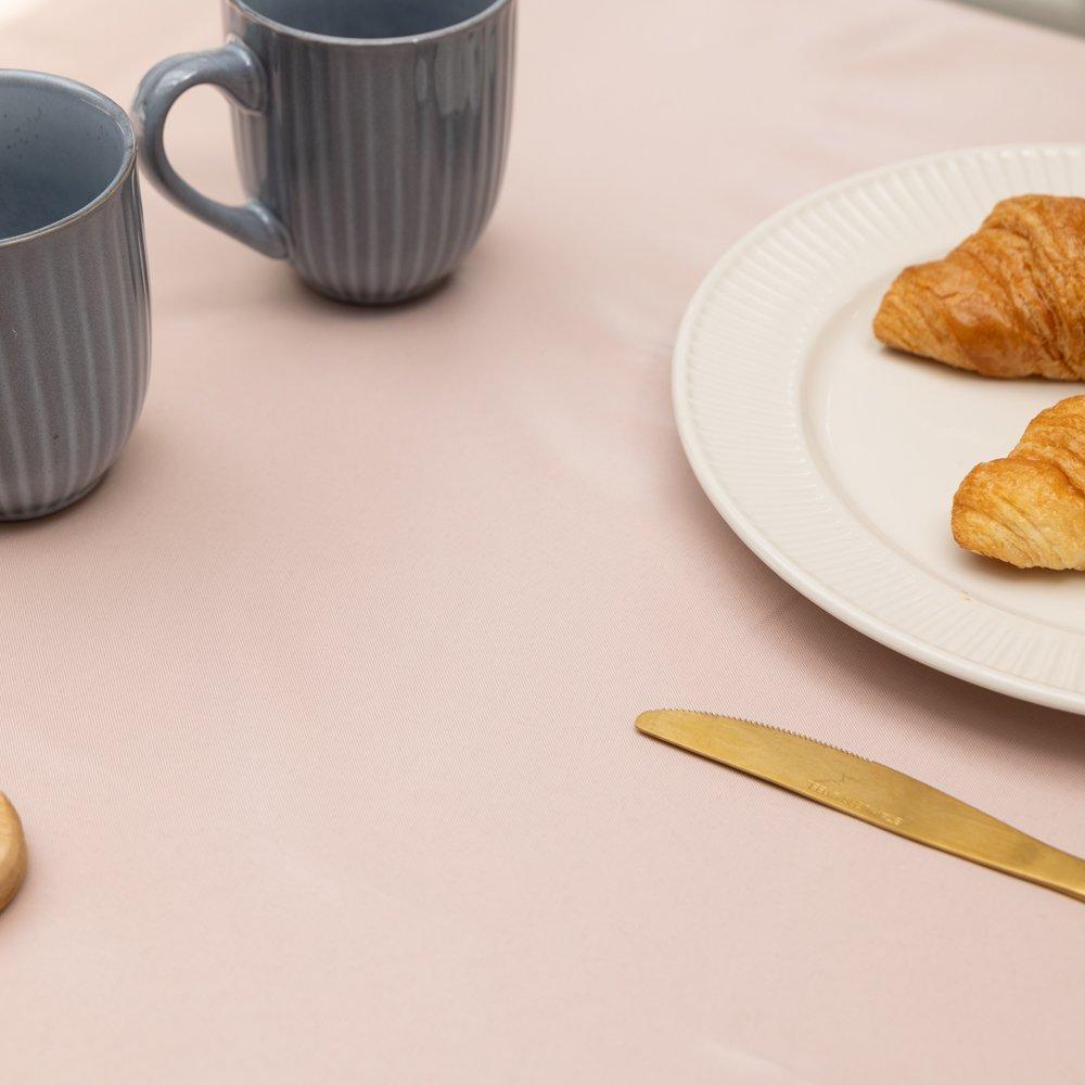 Peach - D C Fix - Peach Plain Wipe Clean Polyester Tablecloth - 3