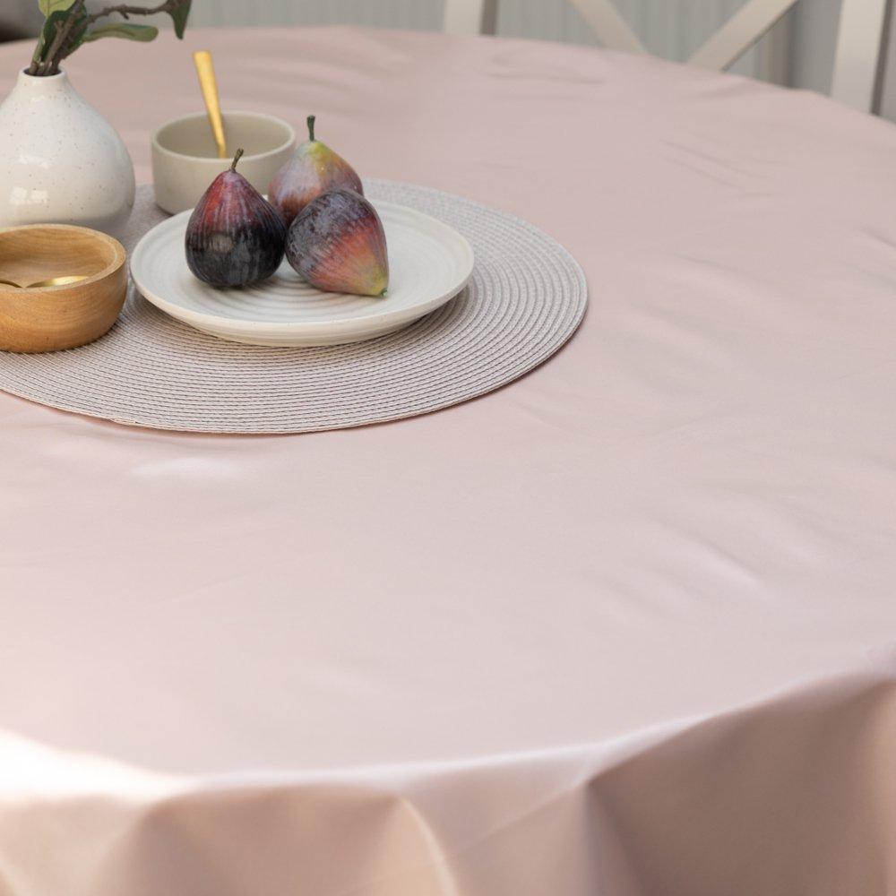 Peach - D C Fix - Peach Plain Wipe Clean Polyester Tablecloth - 7