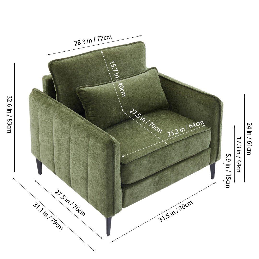 Green - Kabinet UK - Single Sofa Armchair - 3