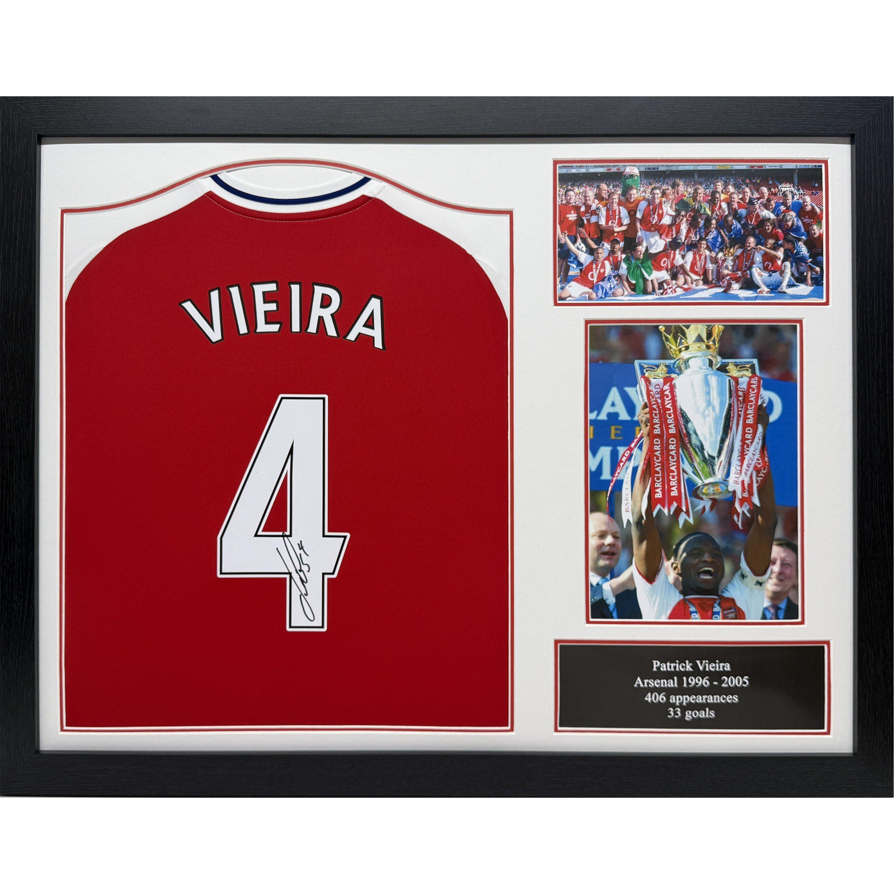 Allstarsignings Ltd  Patrick Vieira Signed & Framed Arsenal Shirt - Red