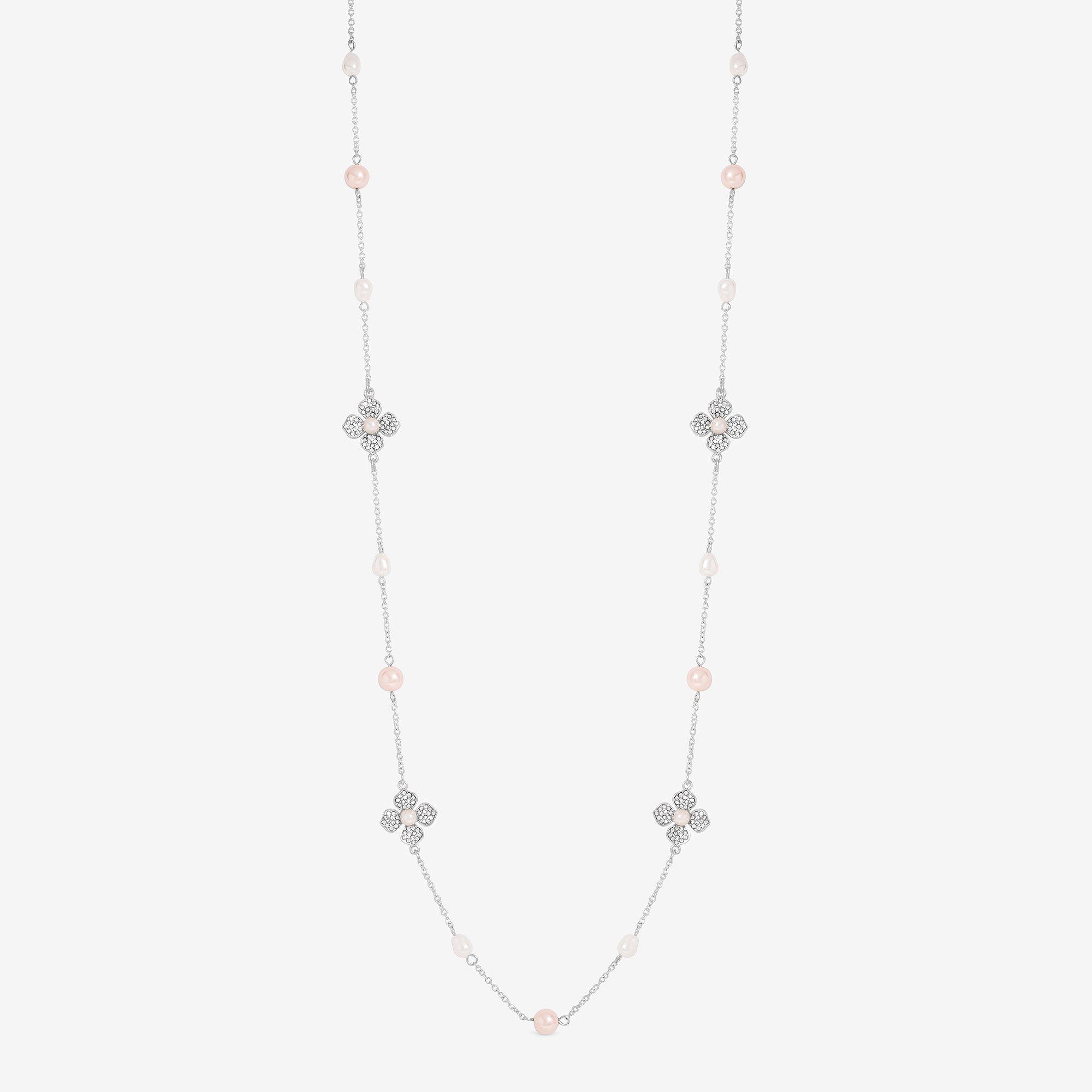 Silver - Mood - Mood Silver Plated and Pearl Clover Necklace