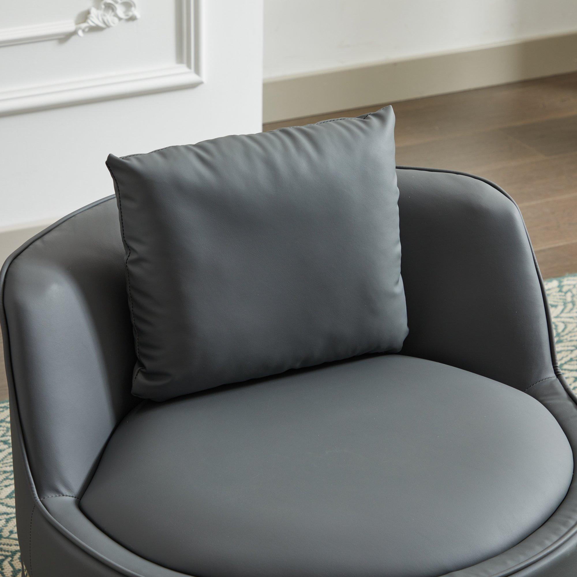 Grey - Urban Meuble - Modern Swivel Barrel Accent Chair - 12