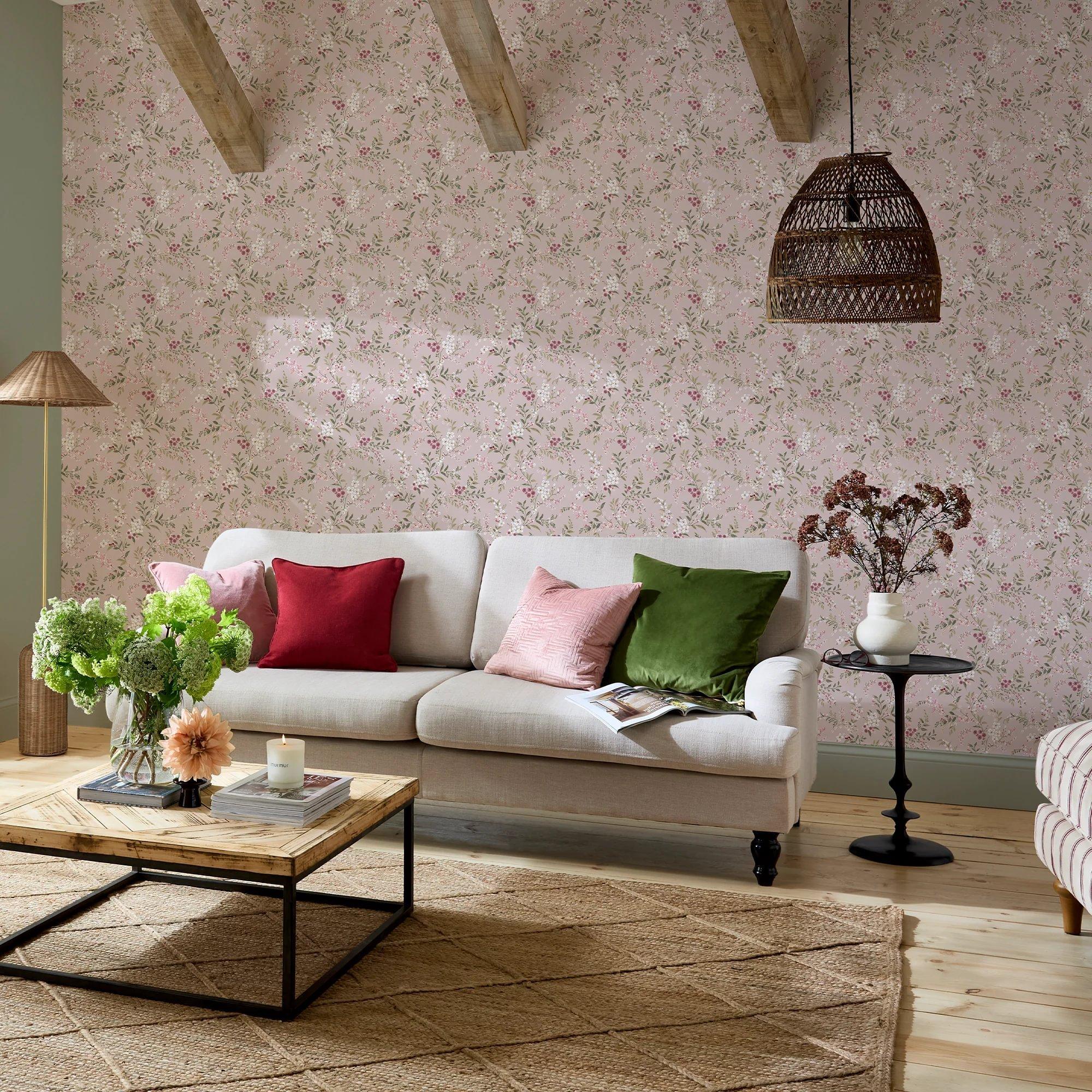Soft Pink - Superfresco Easy - Clara Floral Wallpaper - 2