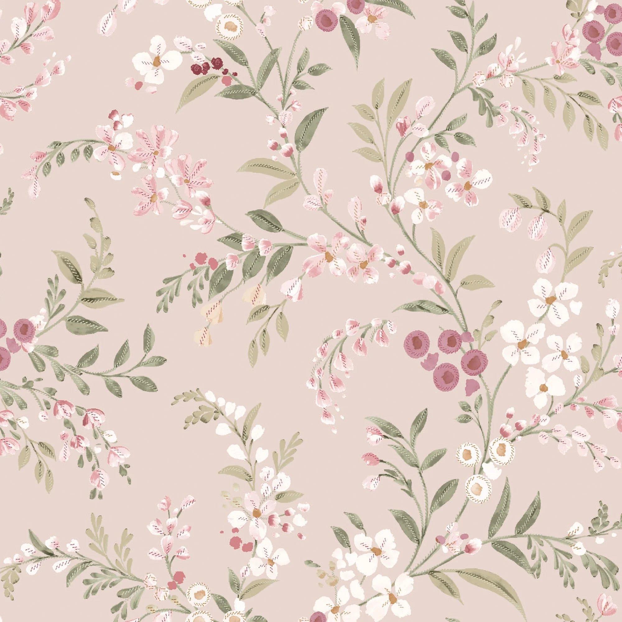 Soft Pink - Superfresco Easy - Clara Floral Wallpaper - 4