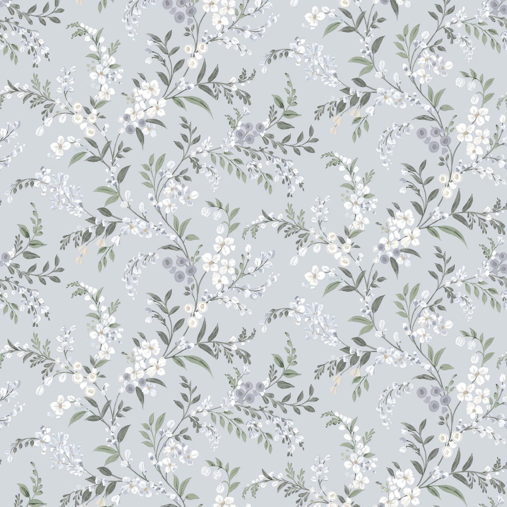Blue - Superfresco Easy - Clara Floral Wallpaper - 1