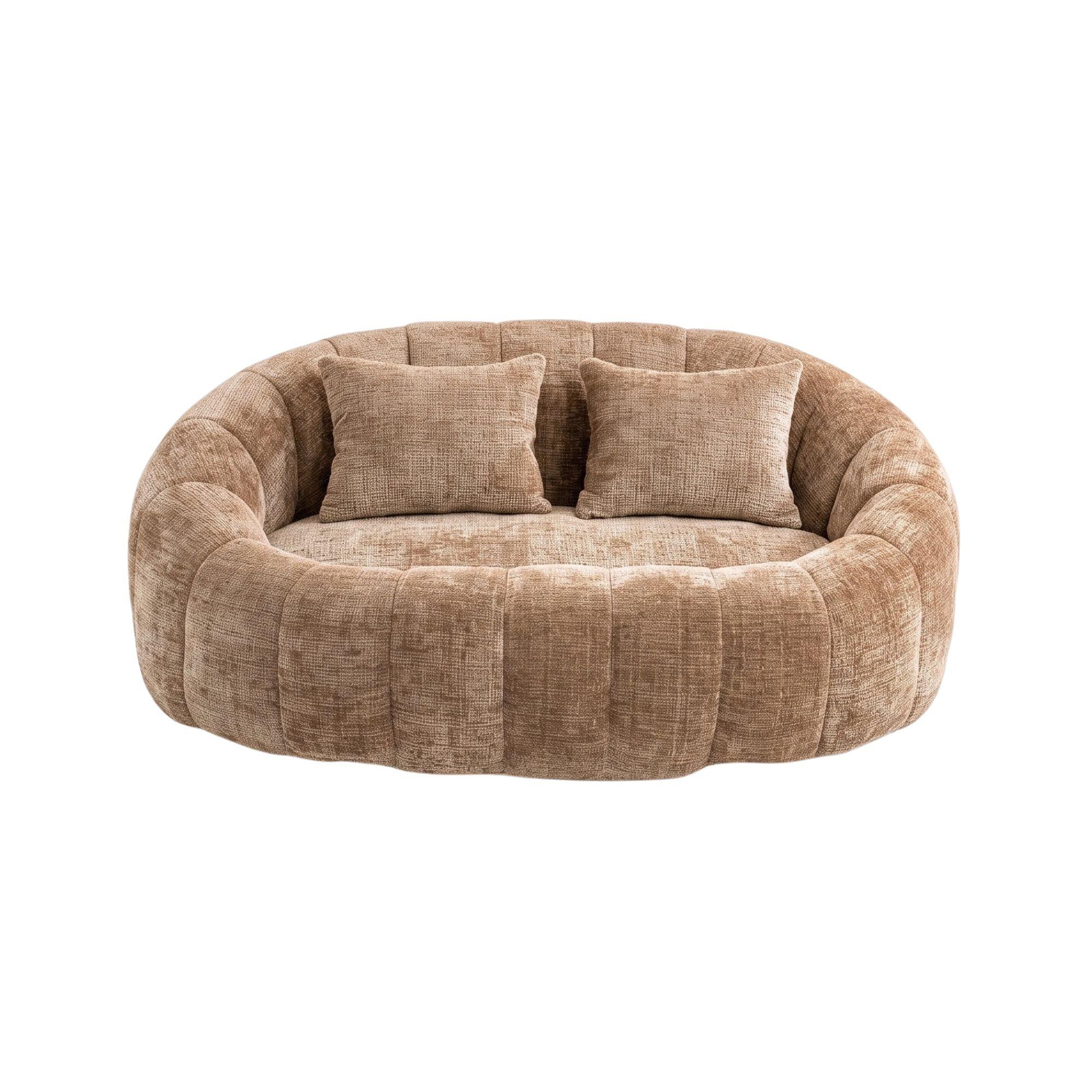 Coffee - Urban Meuble - Chenille Memory Foam Bean Bag Loveseat Sofa - 5