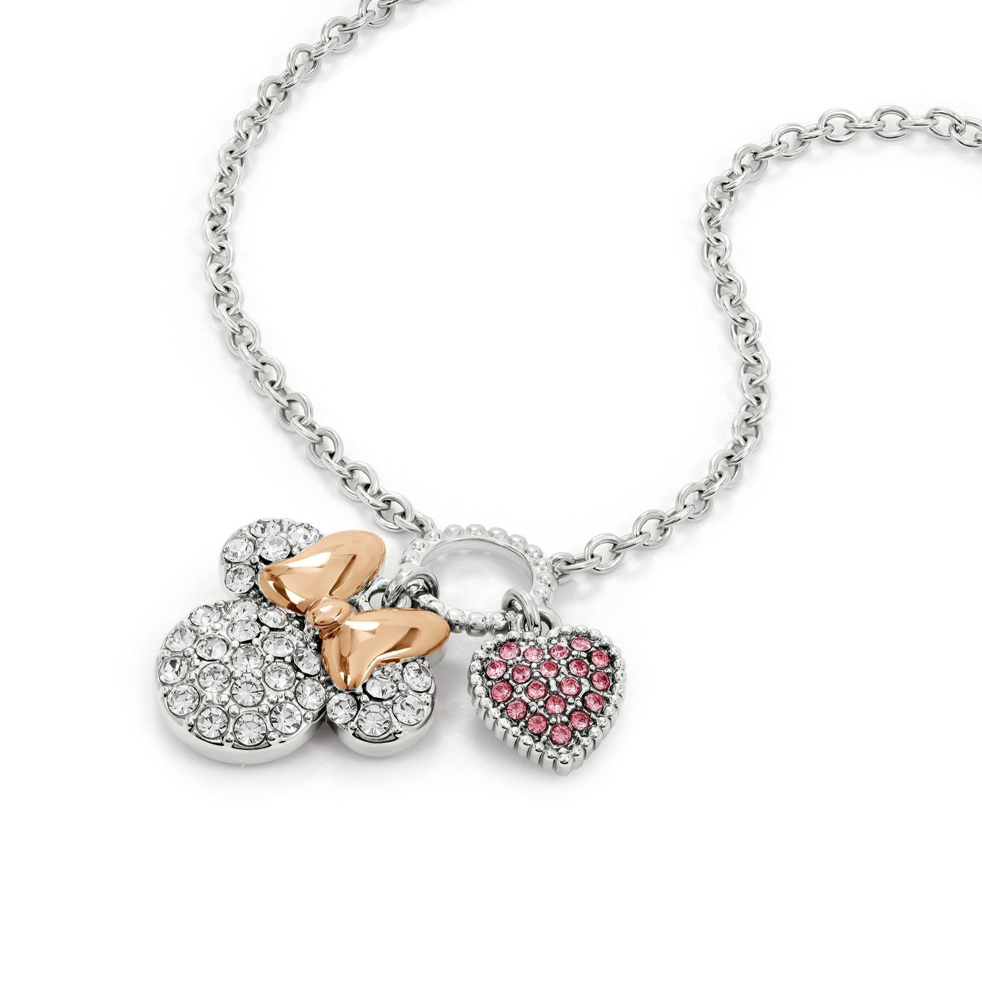 Silver - Minnie Mouse - Minnie Mouse two tone plated charm necklace - 2