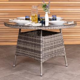 Charles Bentley RATTAN 4 SEATER DINING TABLE - GREY