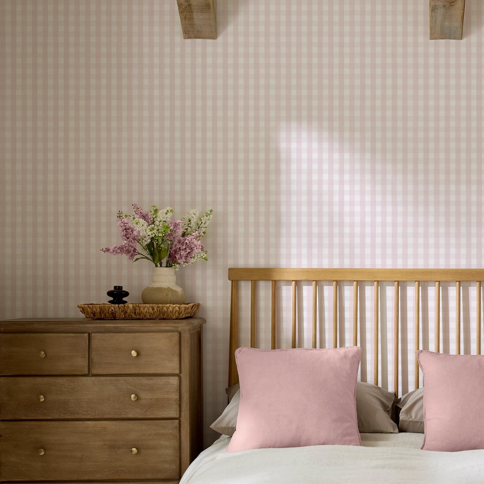 Soft Pink - Superfresco Easy - Hattie Gingham Wallpaper - 2