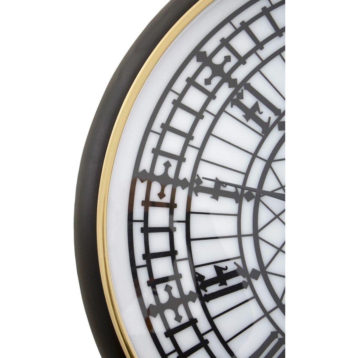 Brown White - Premier Housewares - Mateo Big Ben Inspired Wall Clock - 3