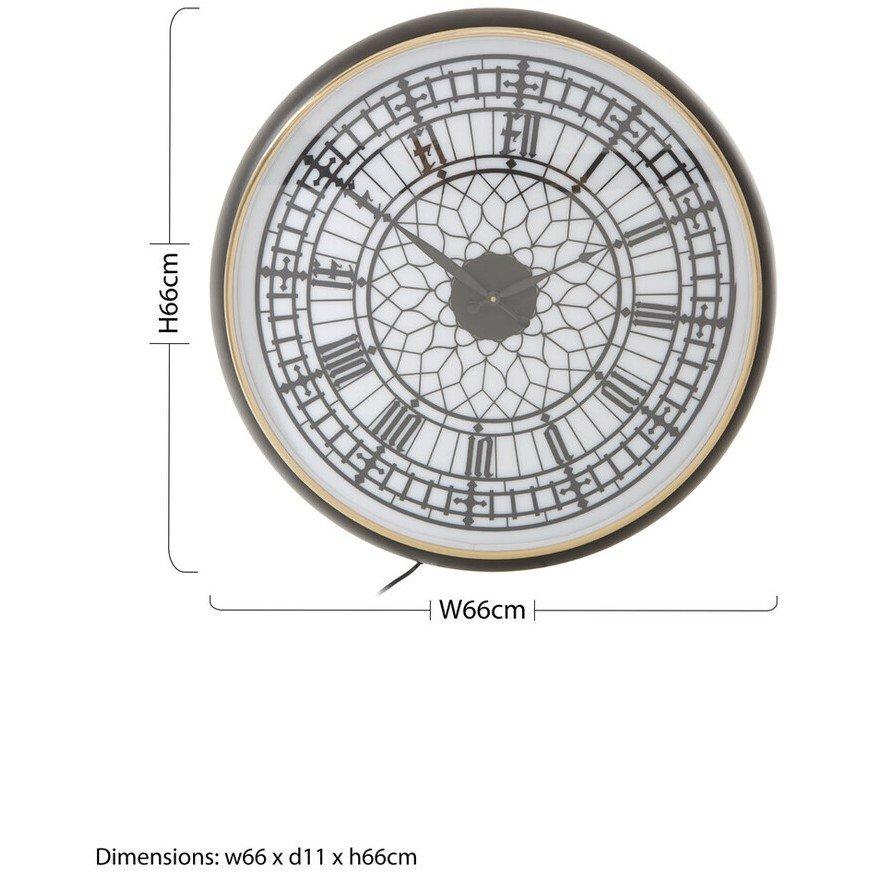 Brown White - Premier Housewares - Mateo Big Ben Inspired Wall Clock - 4