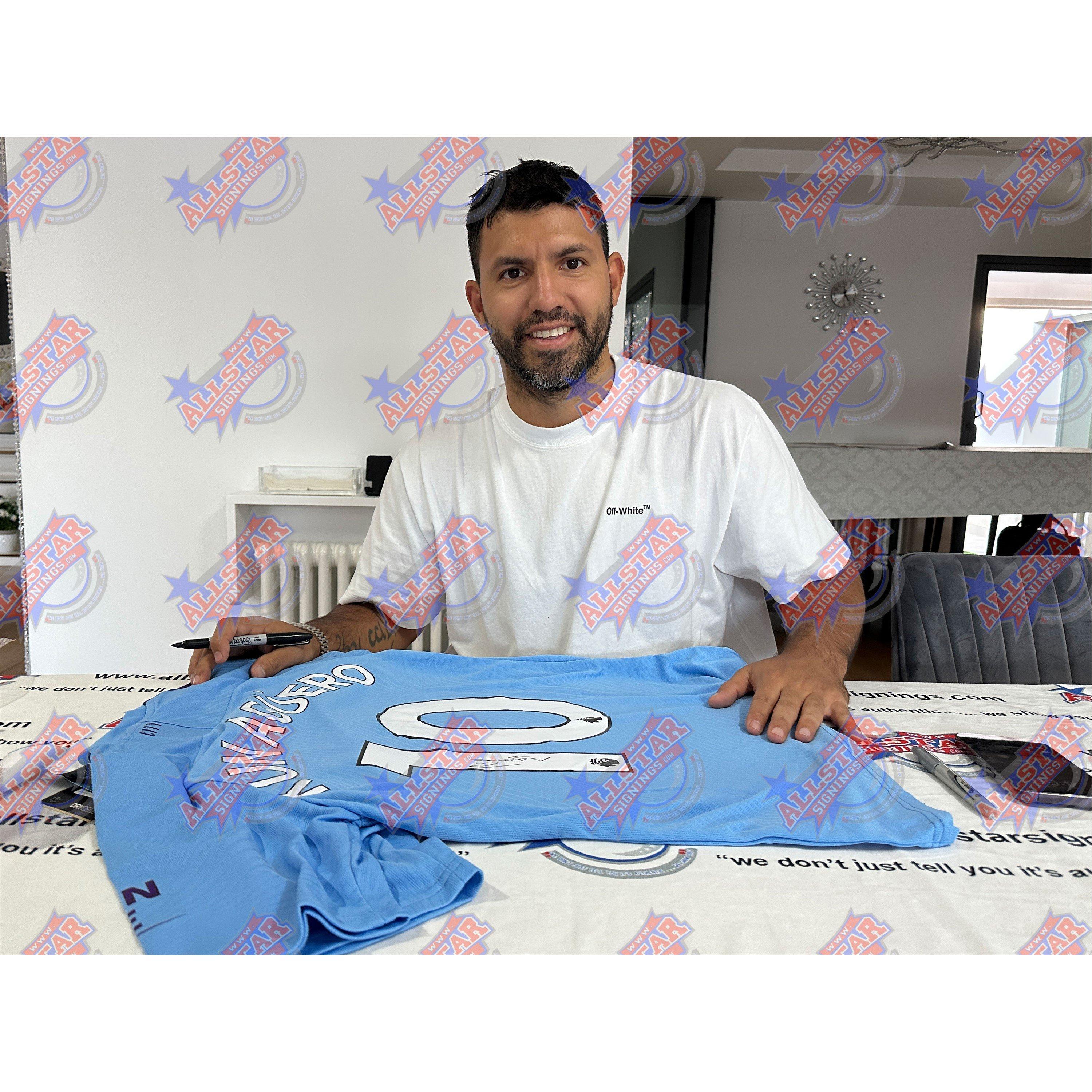 Blue - AllStarSignings Ltd - Sergio Aguero signed & framed Manchester City shir - 2