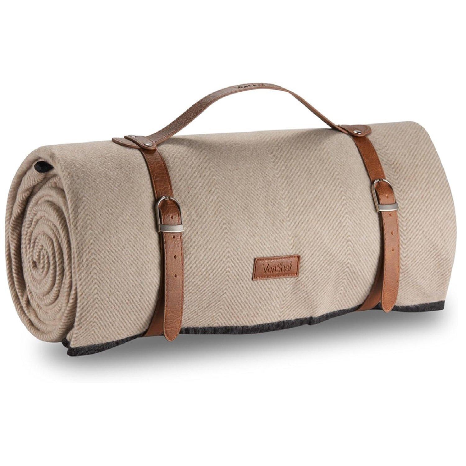 Beige - VonHaus - Waterproof Picnic Blanket – Extra Large - 1