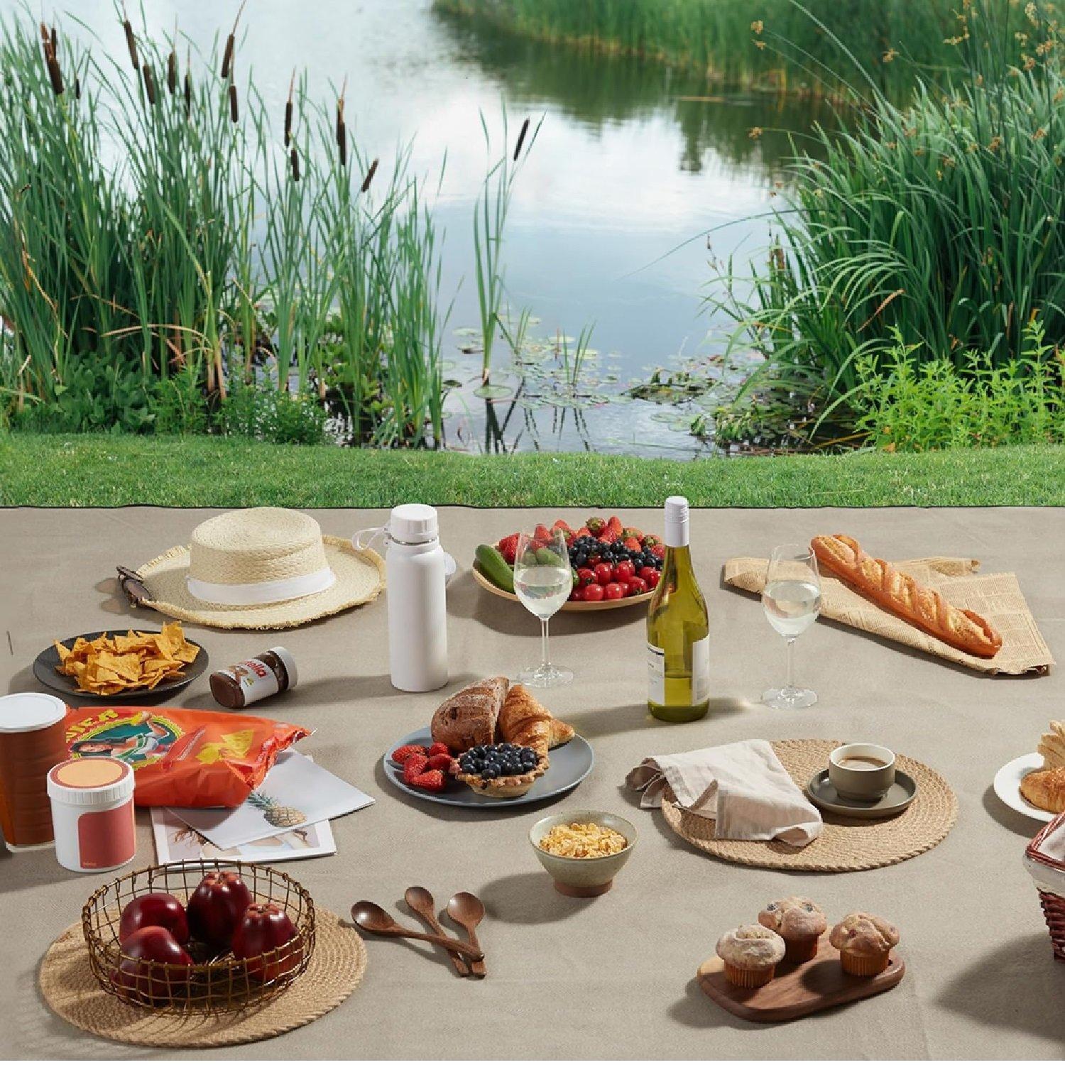 Beige - VonHaus - Waterproof Picnic Blanket – Extra Large - 2