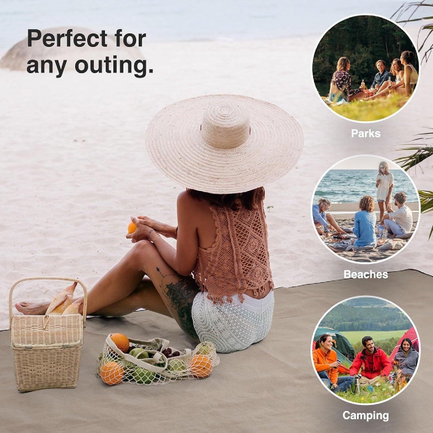 Beige - VonHaus - Waterproof Picnic Blanket – Extra Large - 4