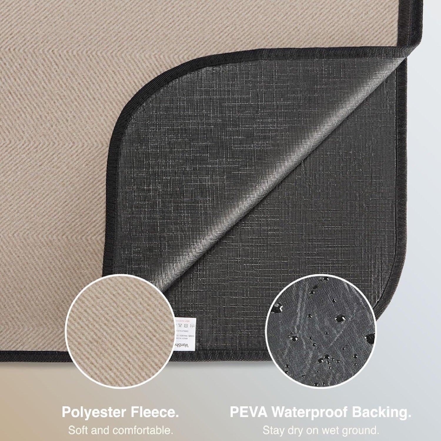 Beige - VonHaus - Waterproof Picnic Blanket – Extra Large - 7