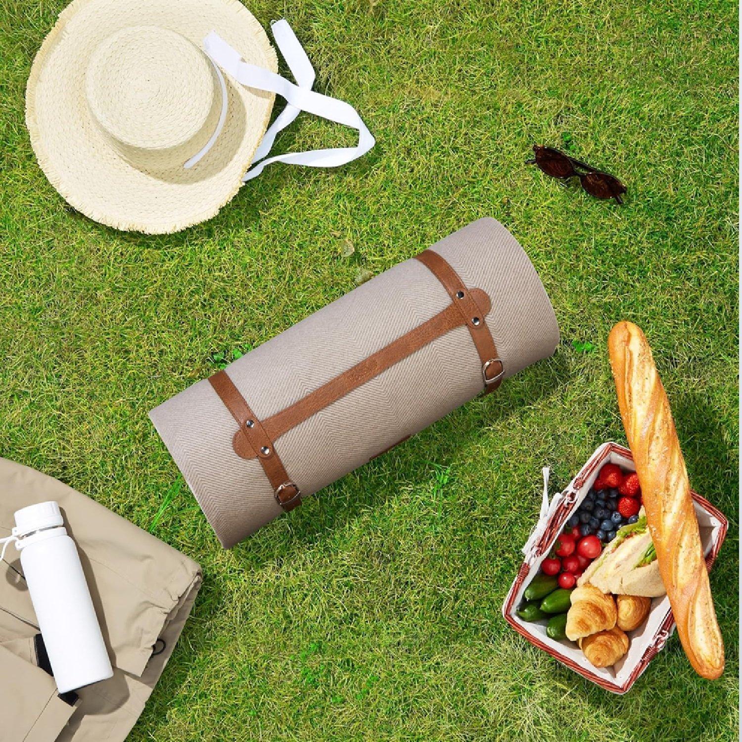 Beige - VonHaus - Waterproof Picnic Blanket – Extra Large - 8