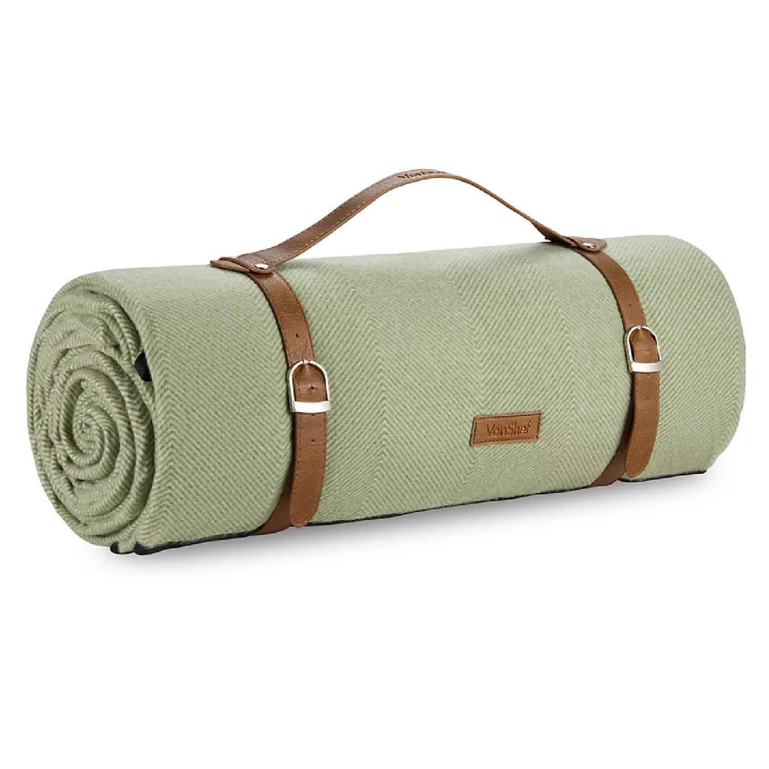 Vonhaus  Waterproof Picnic Blanket – Extra Large - Green - XL