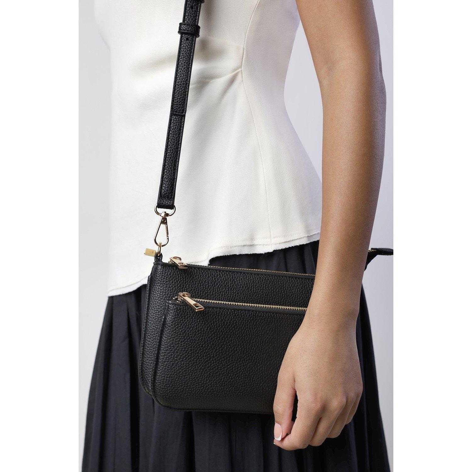 Black - Wheres That From - Elani Small Double Zip Cross Body Bag - 6