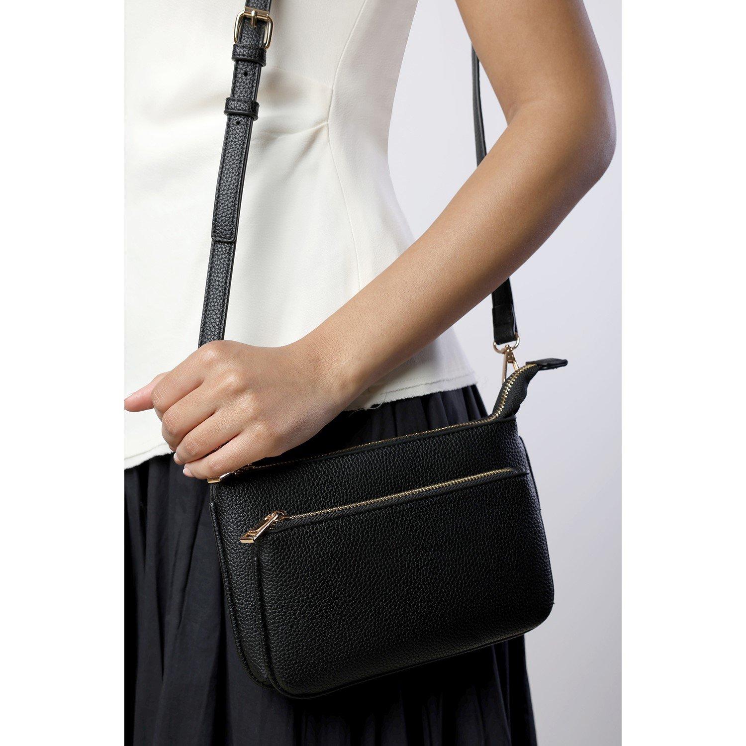 Black - Wheres That From - Elani Small Double Zip Cross Body Bag - 7