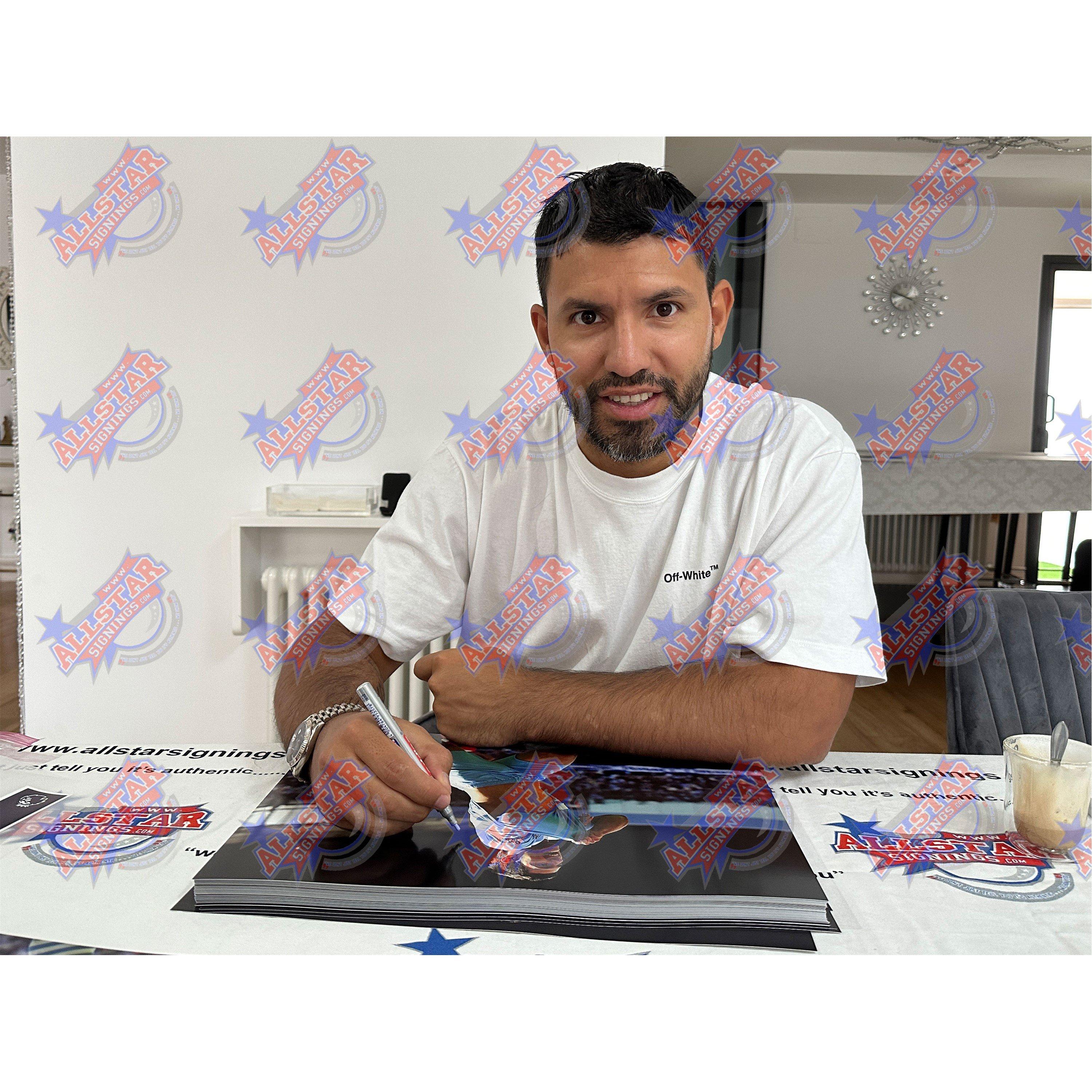 Blue - AllStarSignings Ltd - Sergio Aguero signed framed Manchester City photo - 2