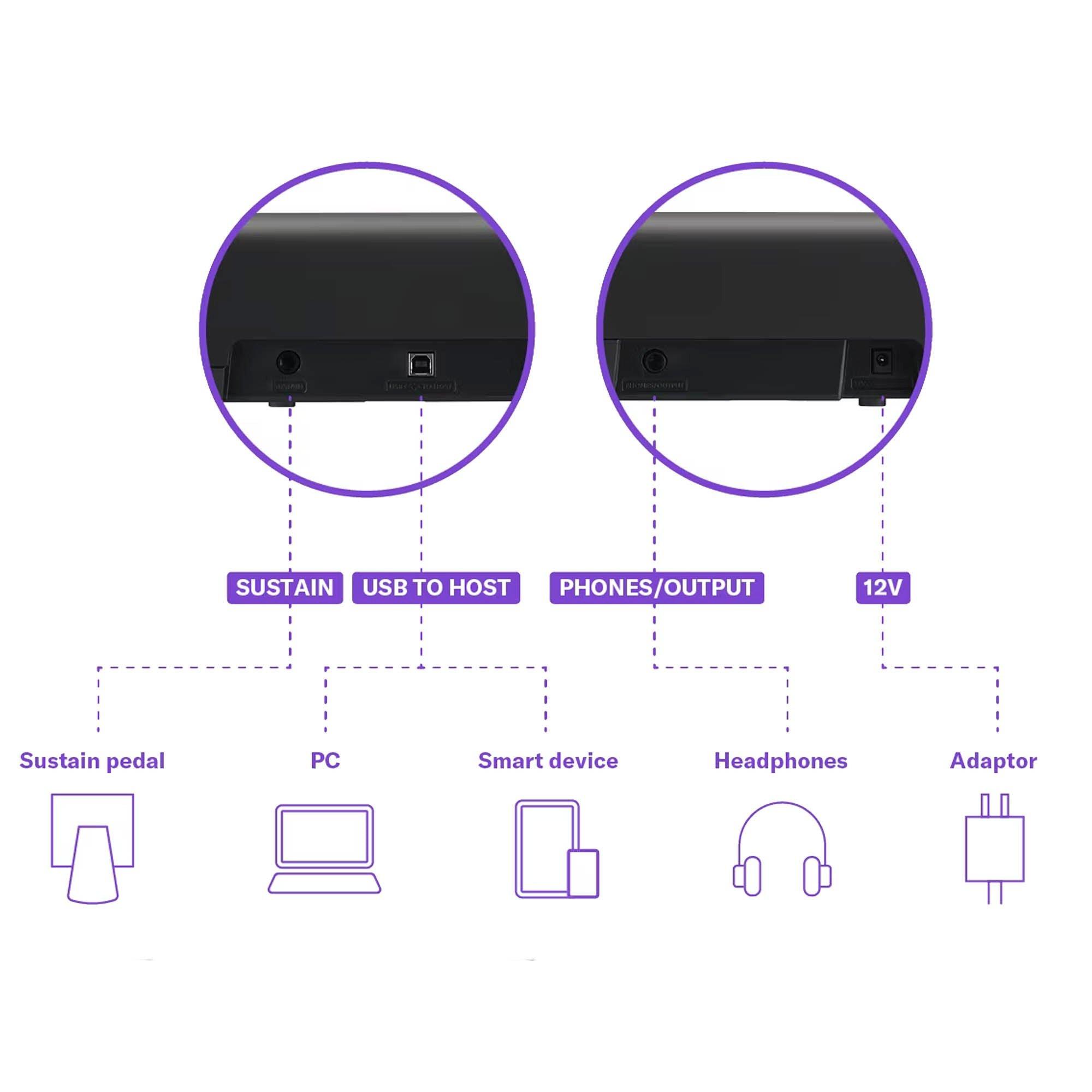 Black - Yamaha - Piaggero NP15 Electronic Keyboard - 7