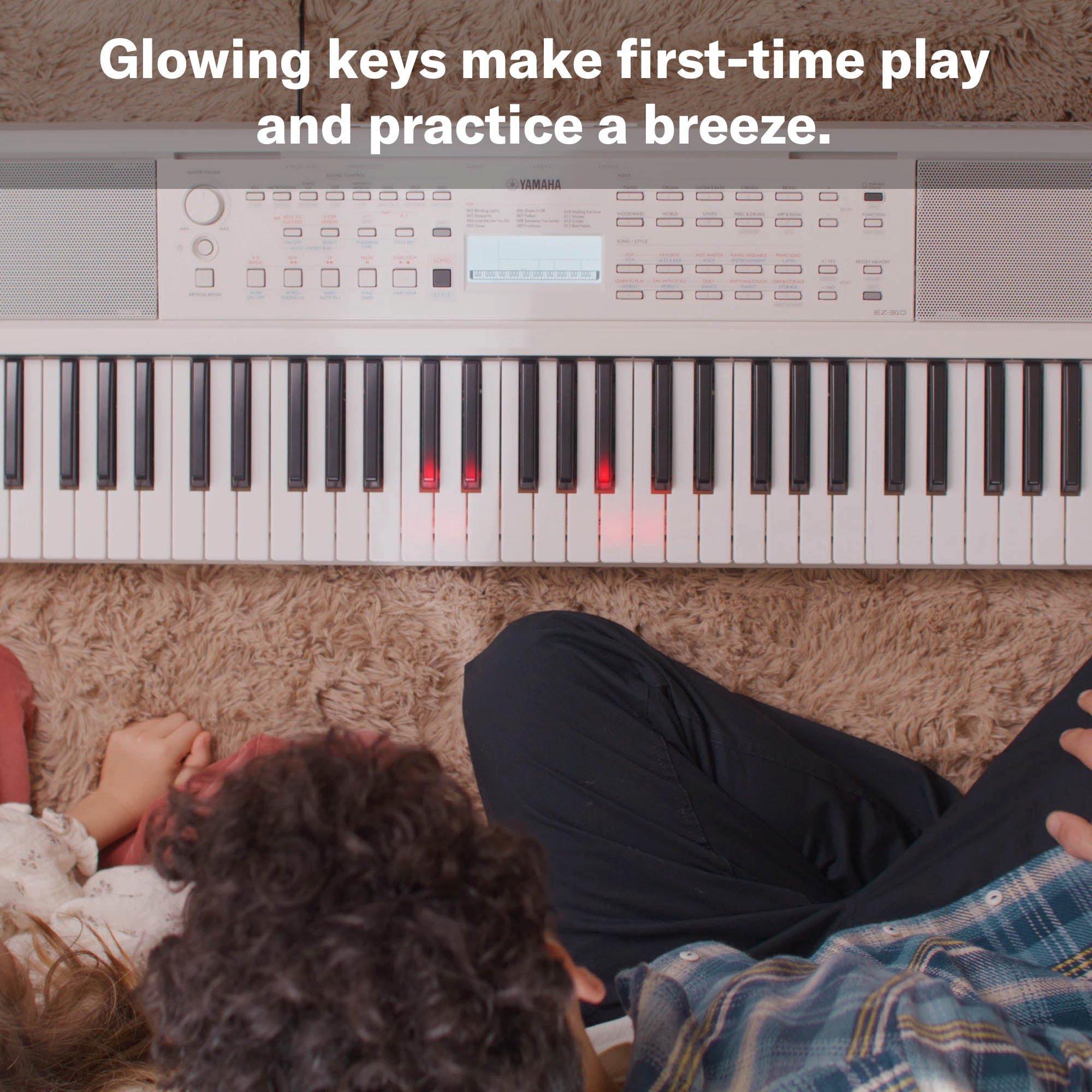 White - Yamaha - EZ310 Light Up Keyboard - 3