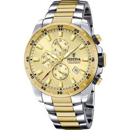 Festina Mens  Chronograph Two-Tone Gold Dial Watch