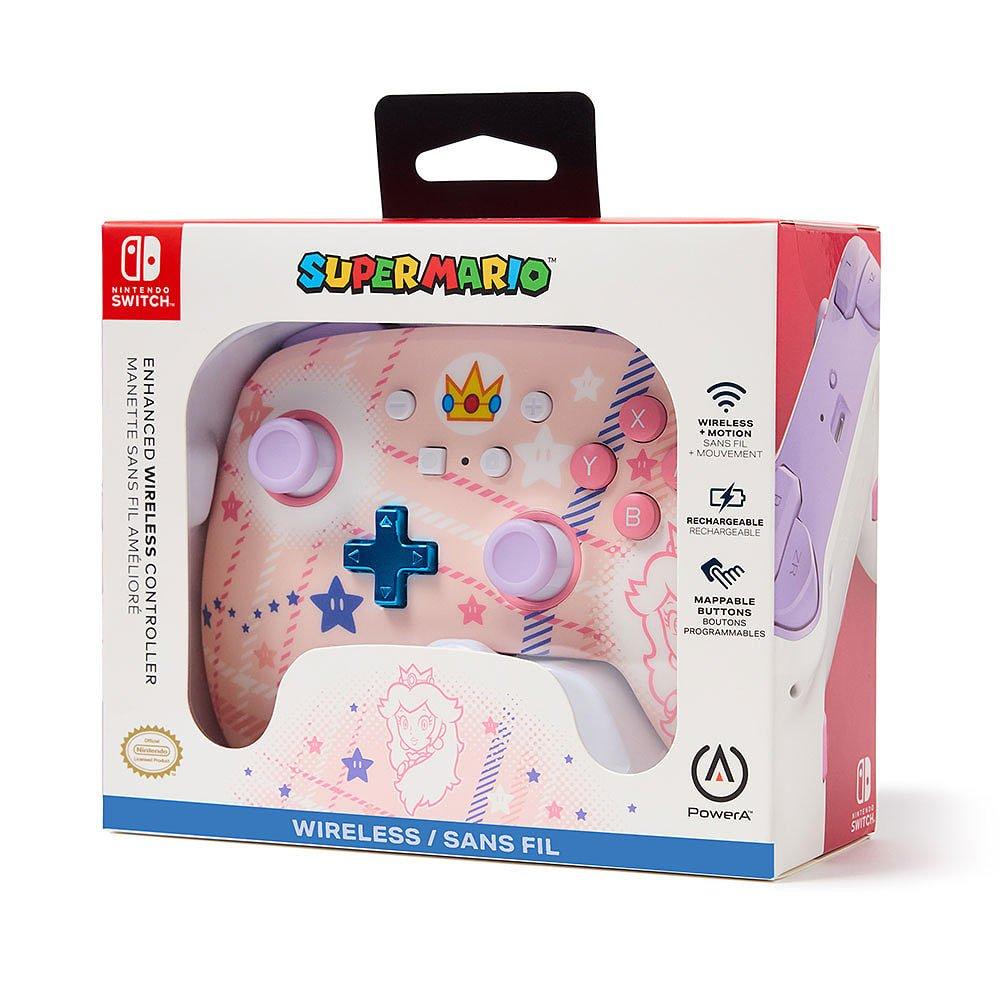 Tartan Pesca - PowerA - Enhanced Wireless Controller for Nintendo Switch - Princess Peach Plaid - 2