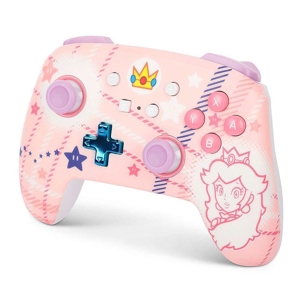 Tartan Pesca - PowerA - Enhanced Wireless Controller for Nintendo Switch - Princess Peach Plaid - 5