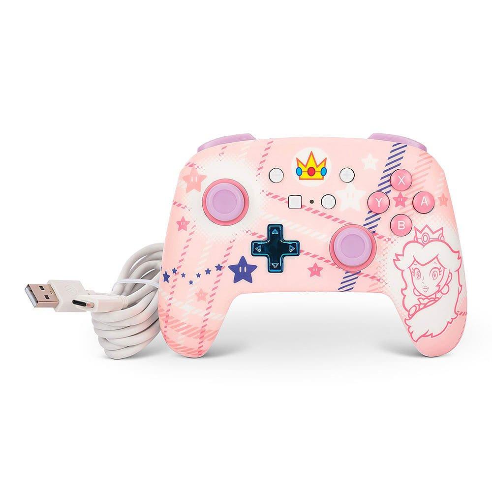 Tartan Pesca - PowerA - Enhanced Wireless Controller for Nintendo Switch - Princess Peach Plaid - 8