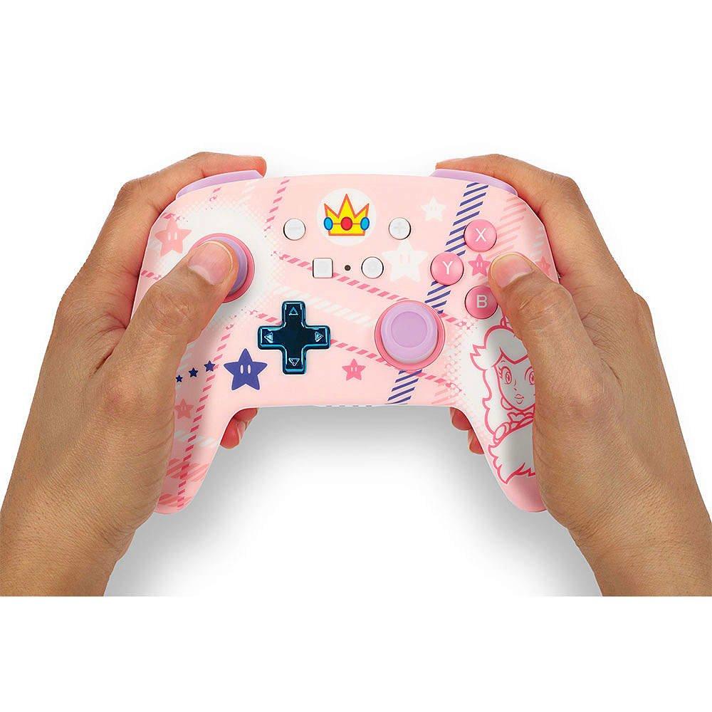 Tartan Pesca - PowerA - Enhanced Wireless Controller for Nintendo Switch - Princess Peach Plaid - 9