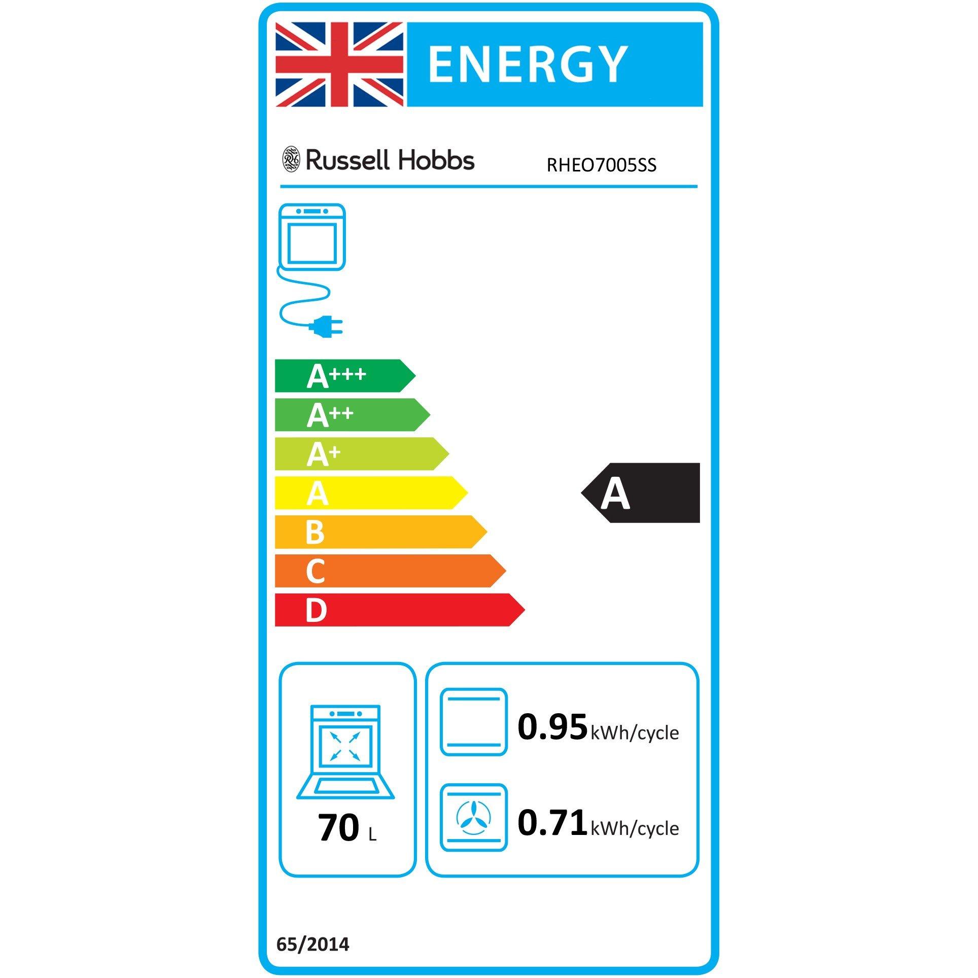 Stainless Steel - Russell Hobbs - RHEO7005SS 70L Built In Electric Oven in Stainless - 11