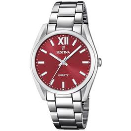 Festina Unisex  Silver Red Face Watch