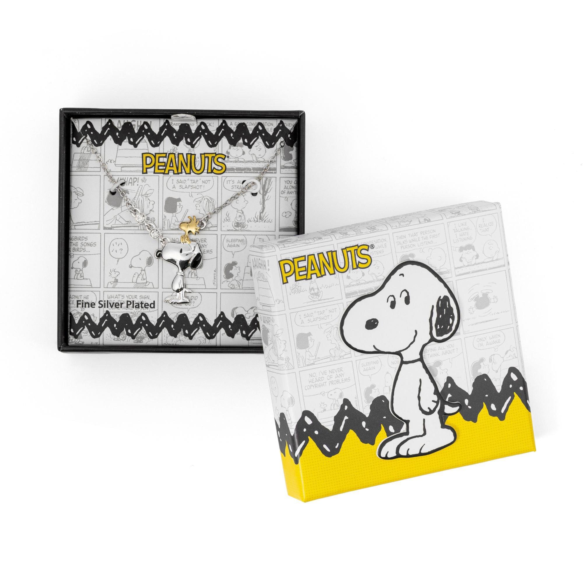 Silver - Snoopy - Snoopy and Woodstock two tone plated necklace - 4