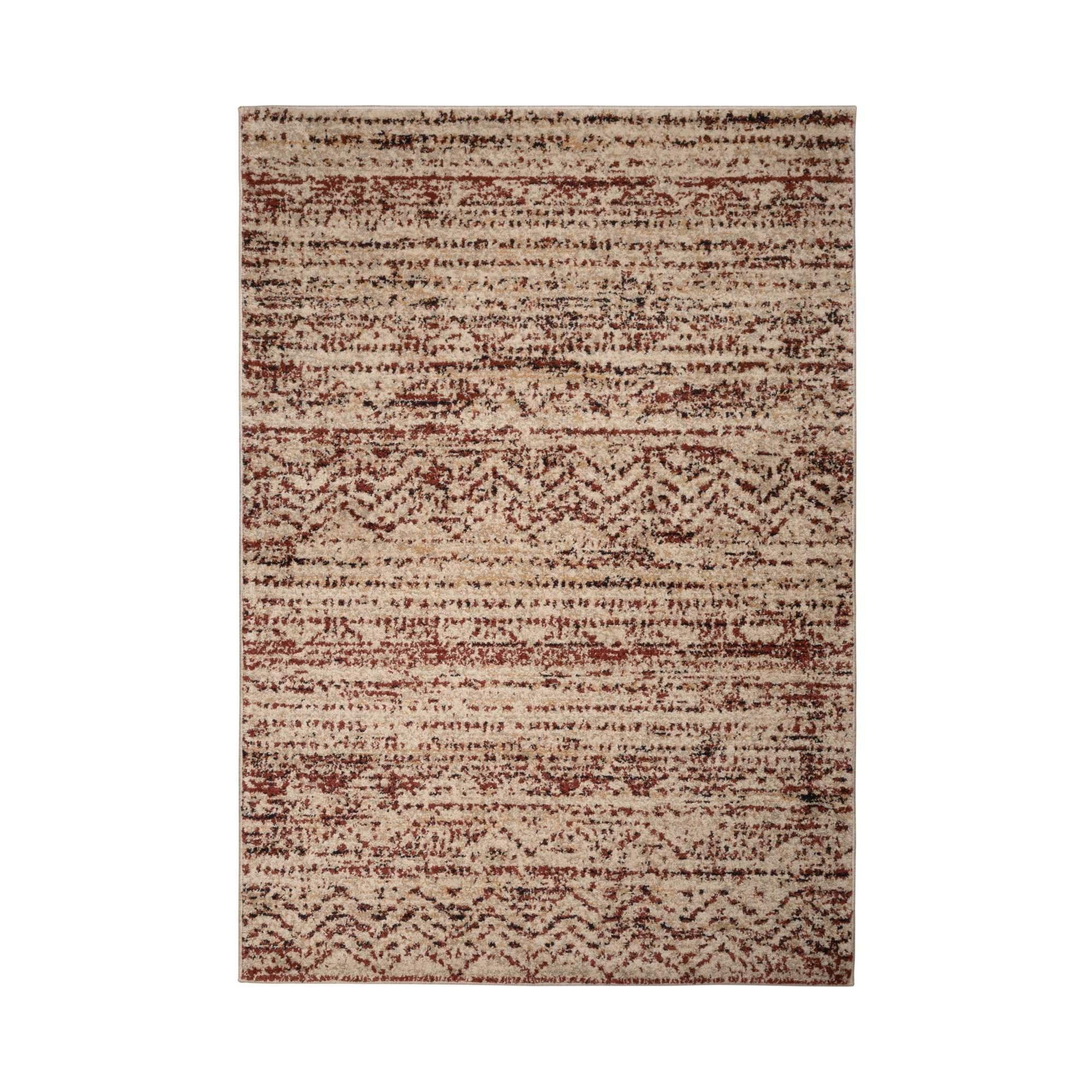 Burgundy - Homemaker - Freya Line Zag Rug Burgundy - 2