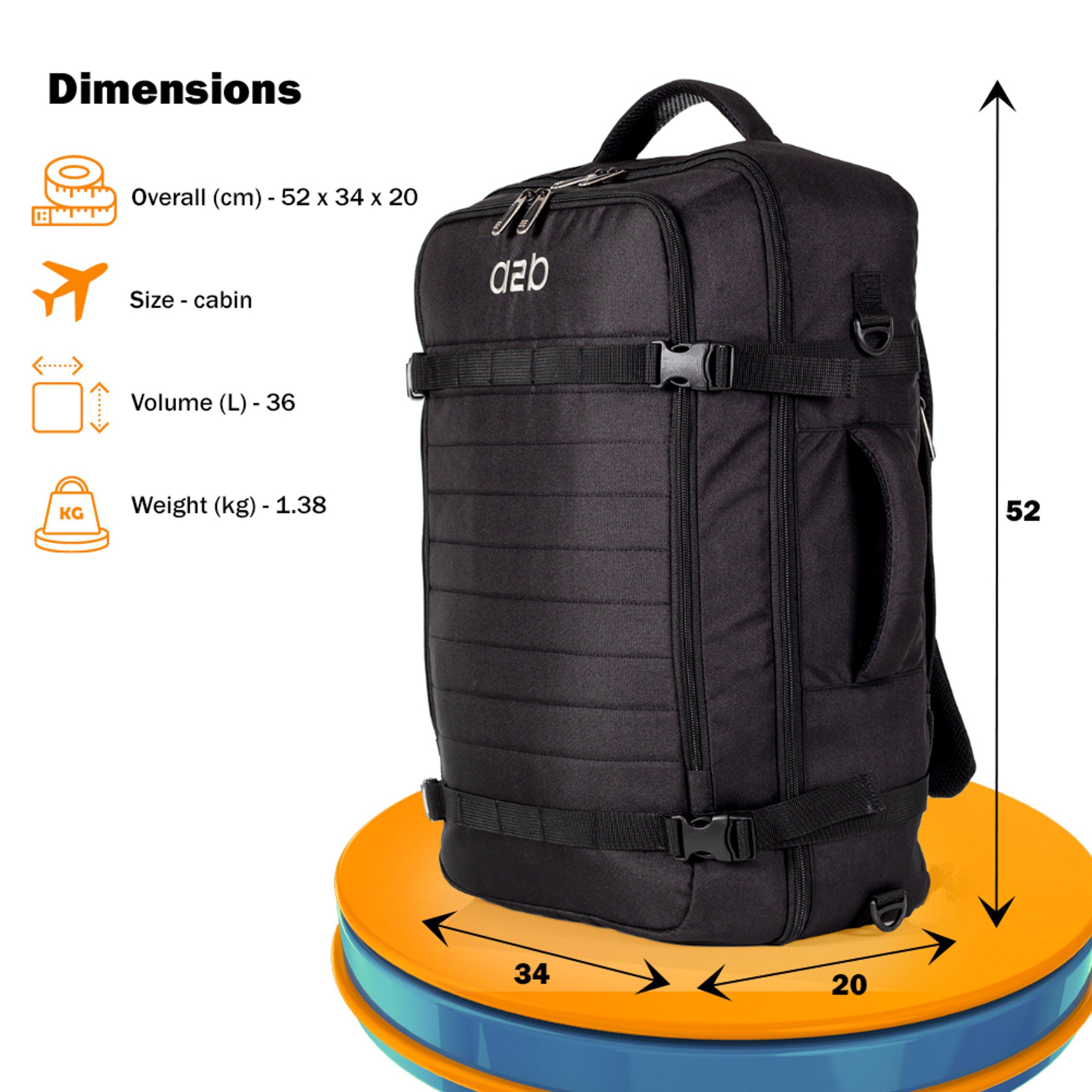 Black Ab004-01 - A2B - Voyager 52cm Cabin Backpack Adventure Travel Bag - 4