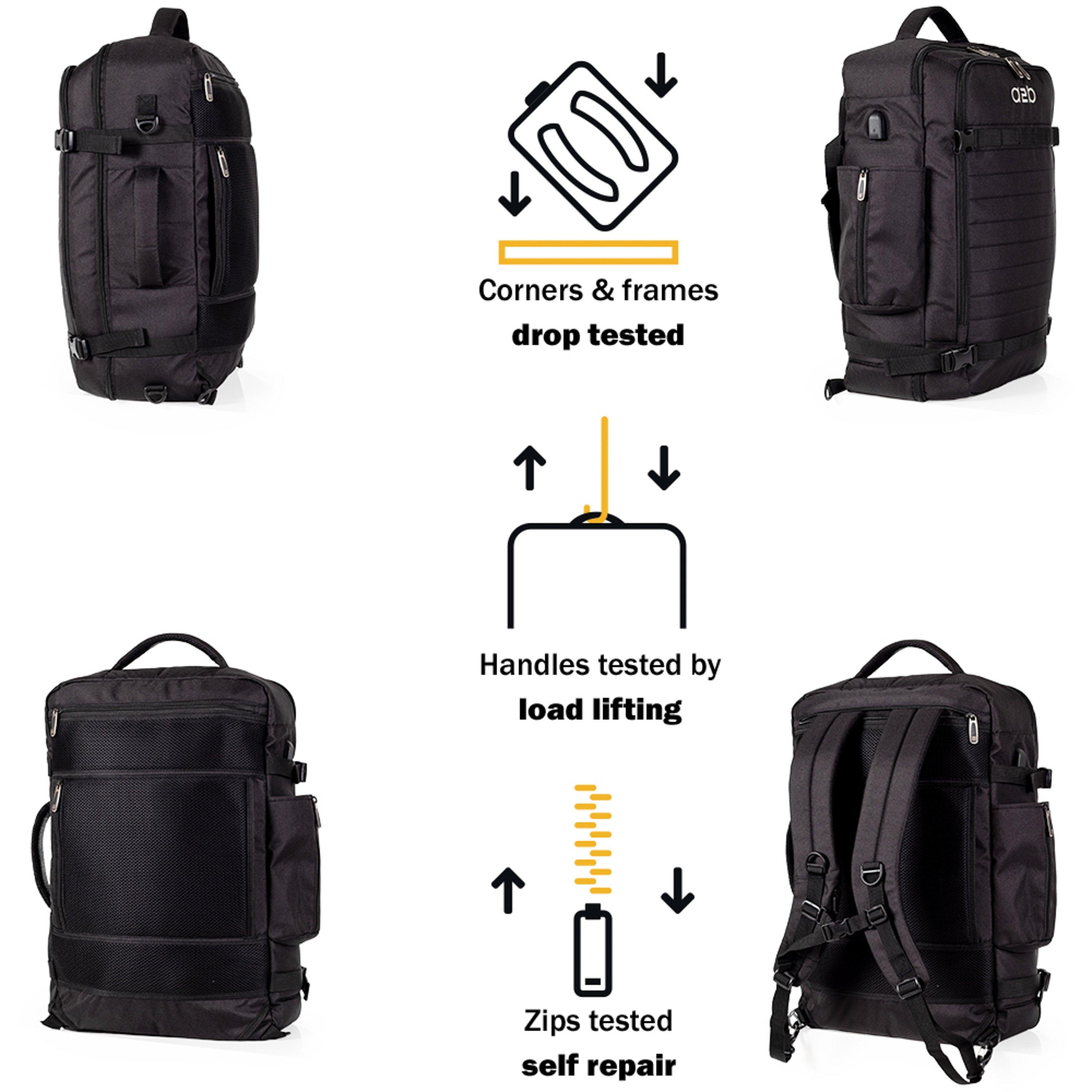 Black Ab004-01 - A2B - Voyager 52cm Cabin Backpack Adventure Travel Bag - 5