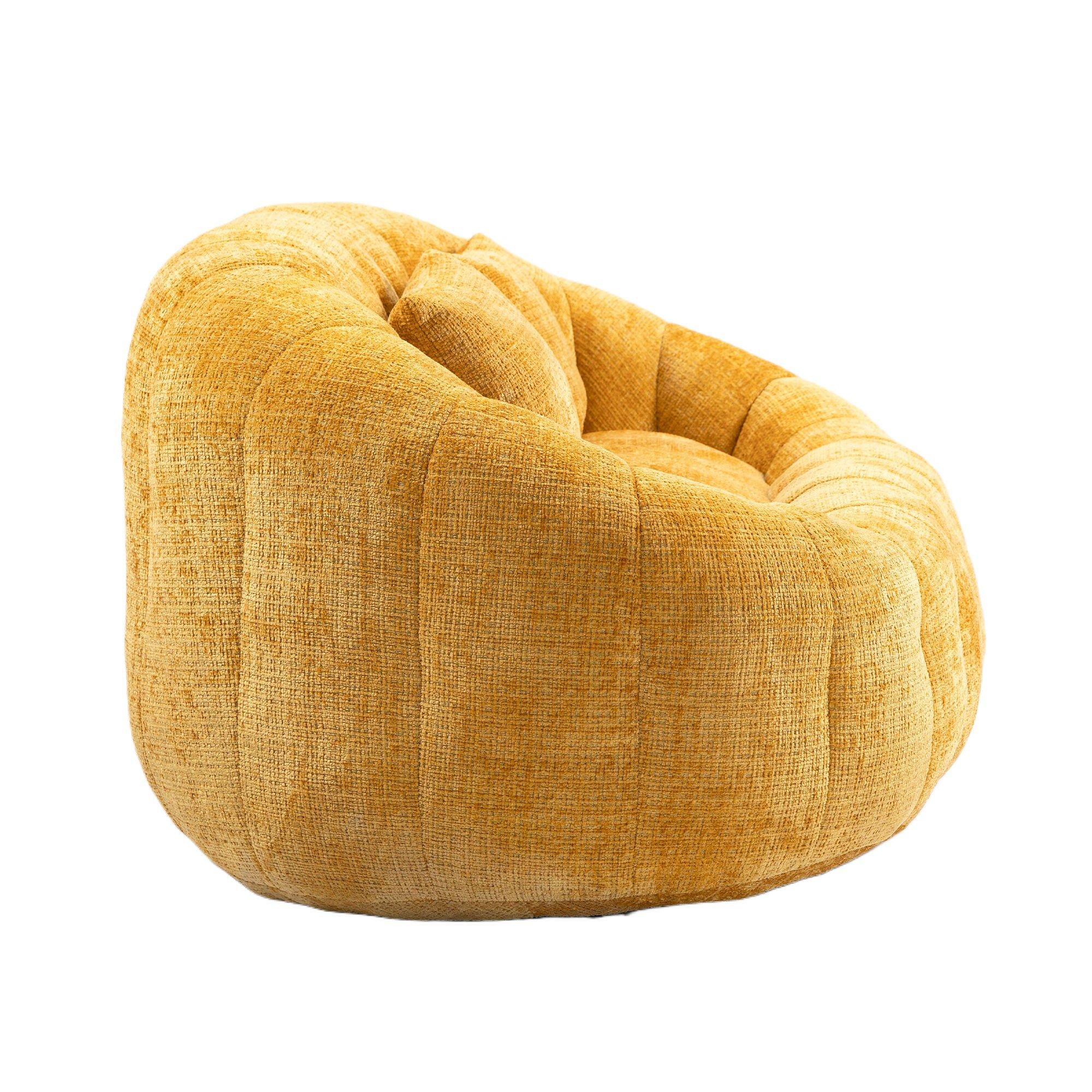Yellow - Urban Meuble - Chenille Memory Foam Bean Bag Loveseat Sofa - 13