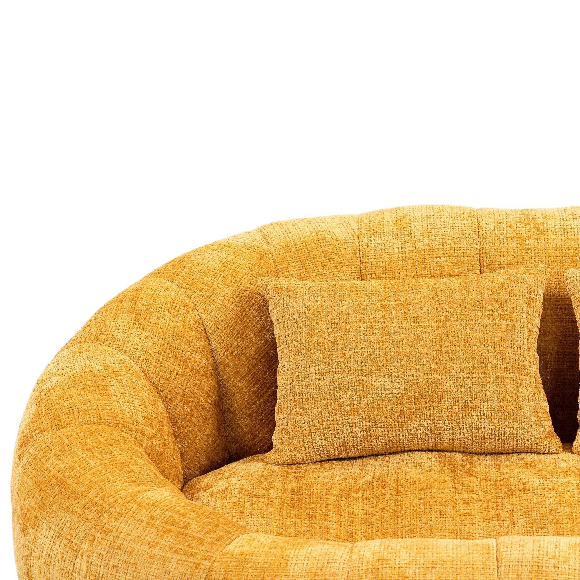 Yellow - Urban Meuble - Chenille Memory Foam Bean Bag Loveseat Sofa - 15