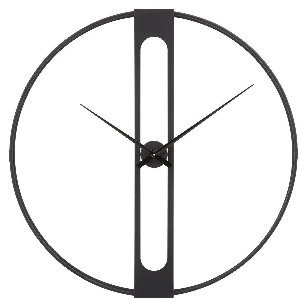 Black - Premier Housewares - Beauly 107cm Dia Black Metal Wall Clock - 4