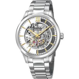 Festina Mens Festina Automatic Silver Skeleton Dial Watch