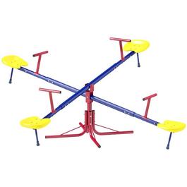 Outsunny 4 Seat Kids Metal Seesaw