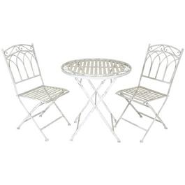 Charles Bentley Wrought Iron Bistro Set - White