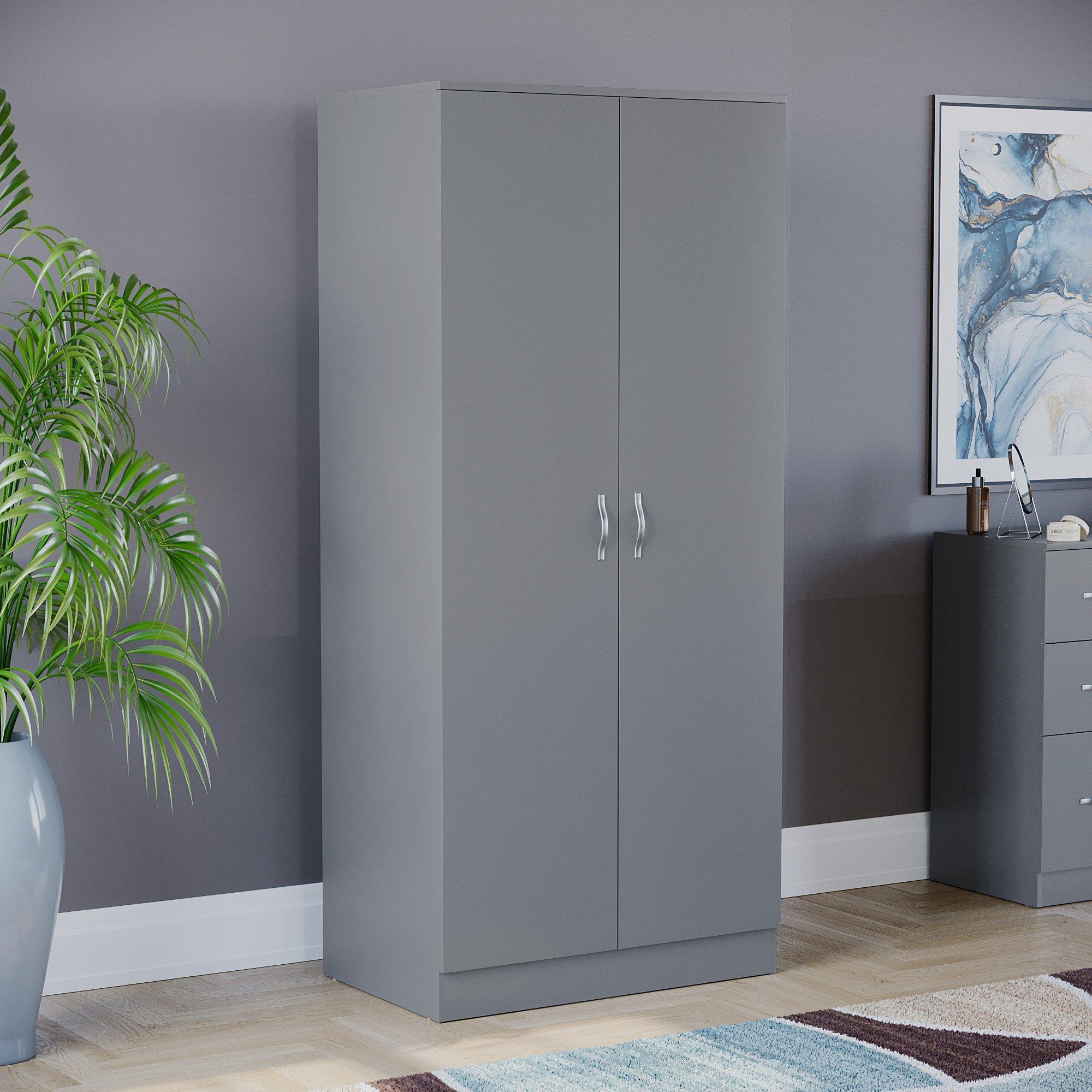 Lassic  Vida Designs Riano 2 Door Wardrobe - Grey - 2 Door