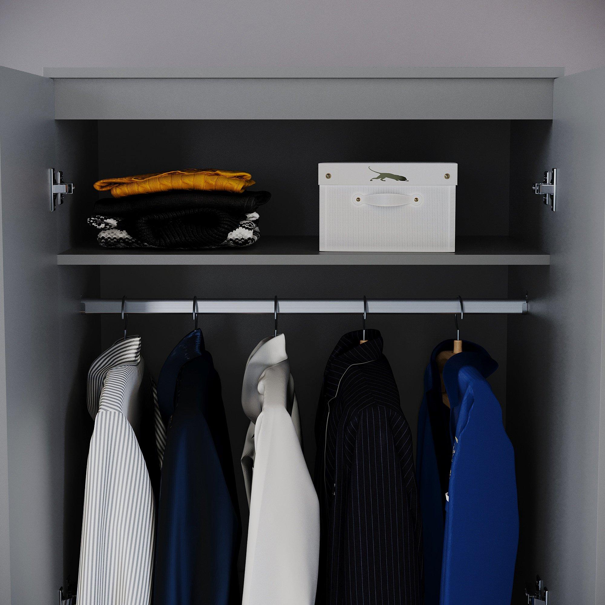 Grey - Lassic - Vida Designs Riano 2 Door Wardrobe - 7